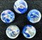 VAPOUR Clear Blue Glass Marbles 22mm (7/8 inch) SHOOTER Taw (Lot of 5)